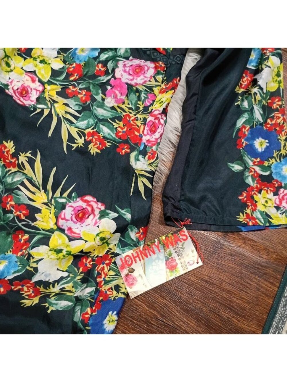 Johnny Was Women Blue Tunic Silk Floral Top Sz 2X - Picture 7 of 16